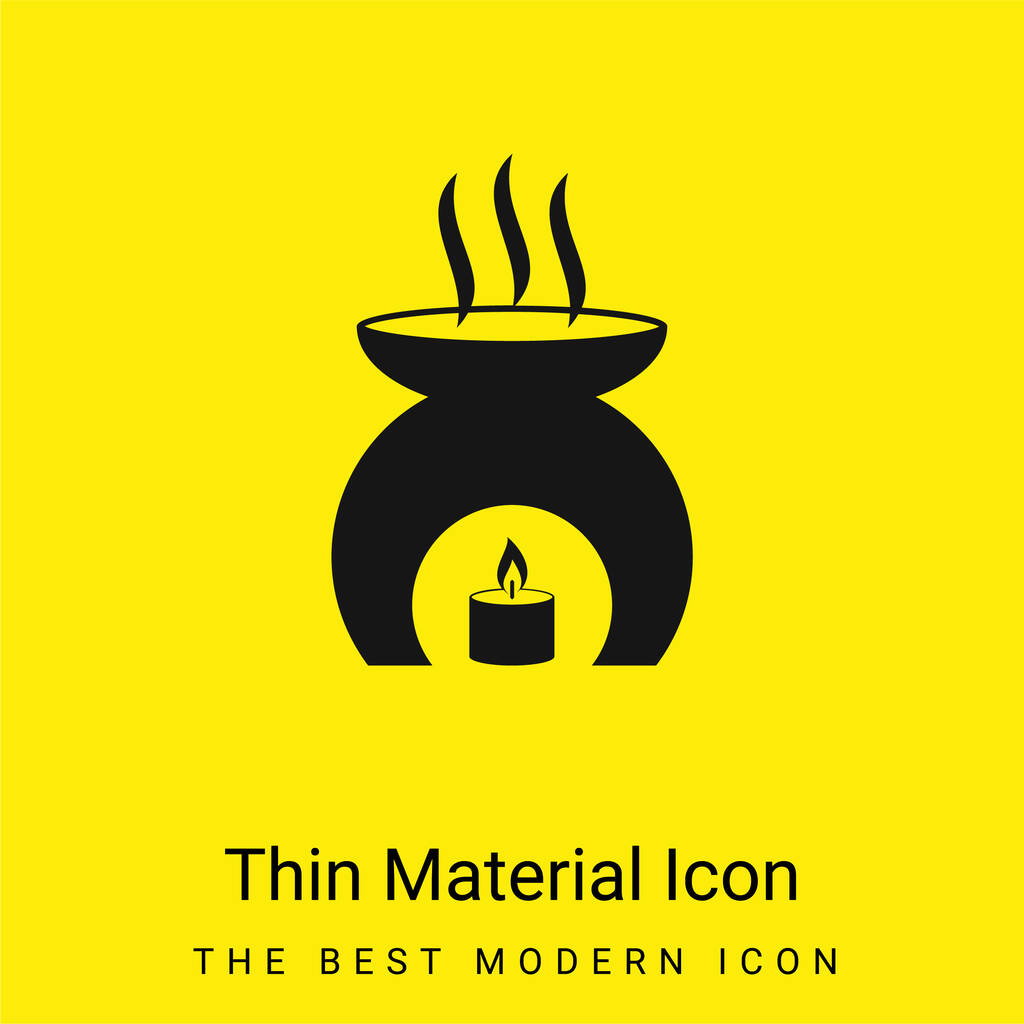 Aromaterapeutický nástroj s hořící svíčkou Vytápění Vůně oleje minimální jasně žlutý materiál ikona - Vektor, obrázek