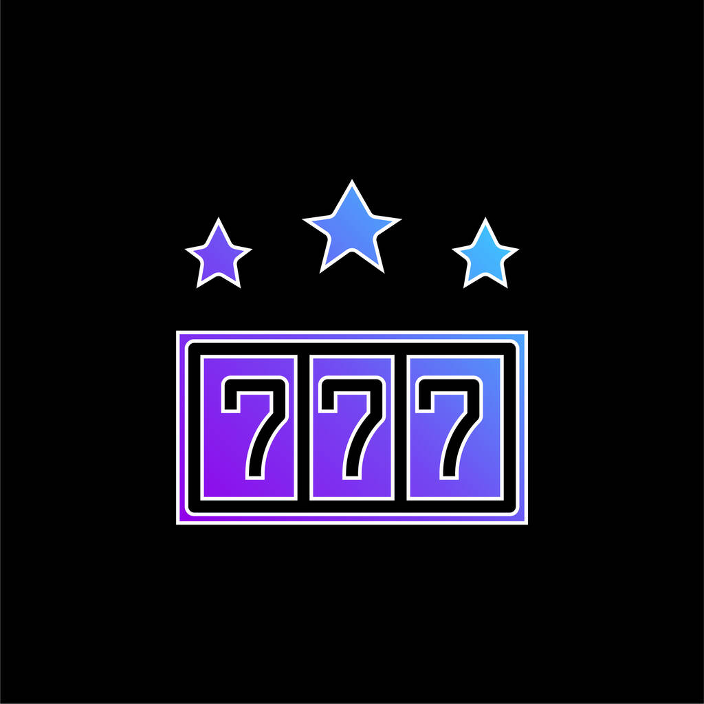 777 icono de vector de gradiente azul - Vector, Imagen