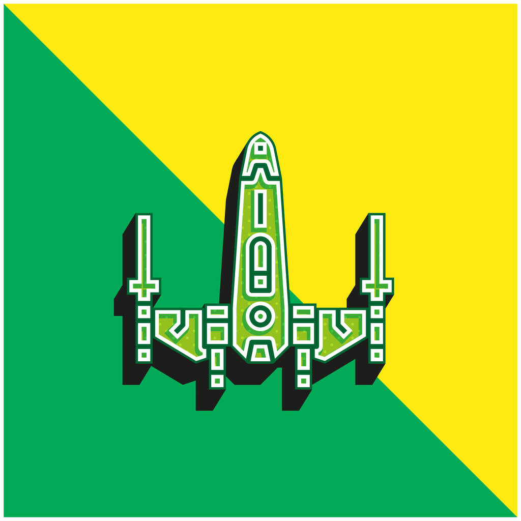Corazzata verde e giallo moderno 3d logo icona vettoriale - Vettoriali, immagini