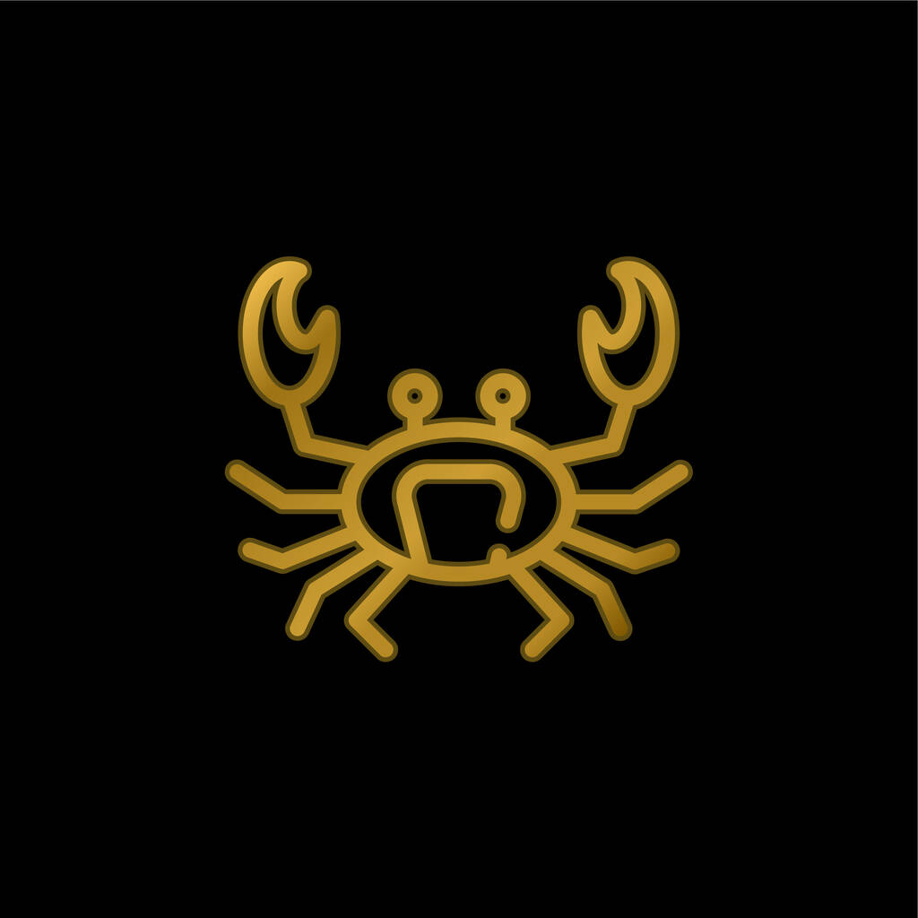 Praia banhado a ouro ícone metálico ou vetor logotipo - Vetor, Imagem