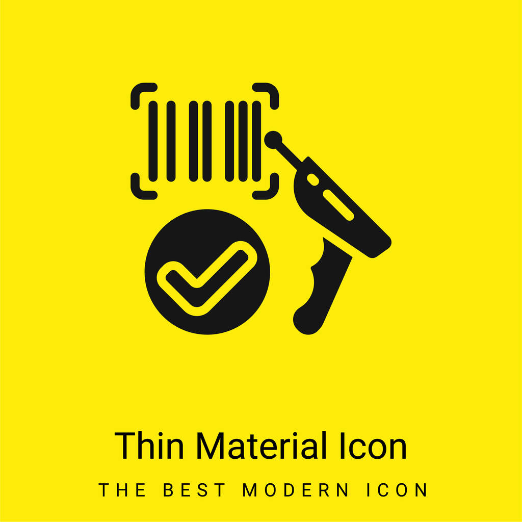 Barcode minimal bright yellow material icon - Vector, Image