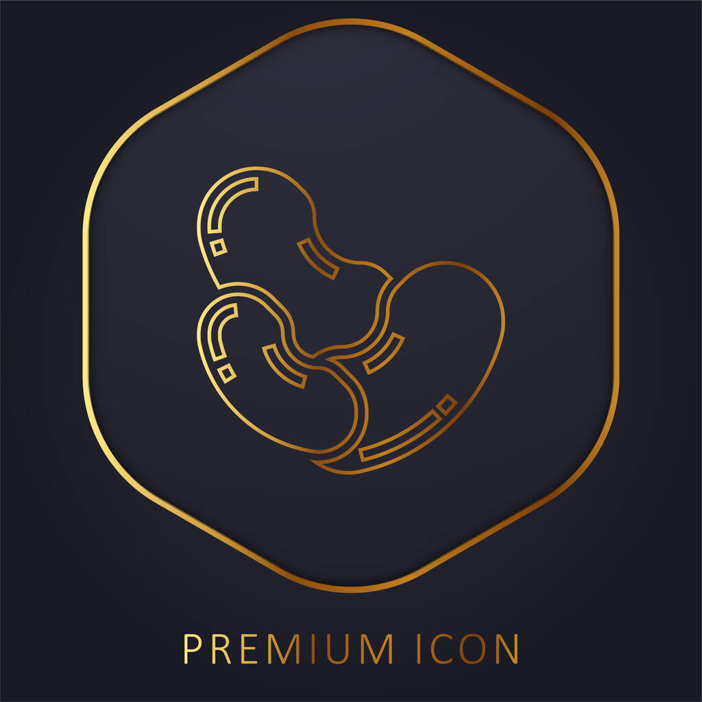Logotipo o icono premium de línea dorada Bean - Vector, Imagen