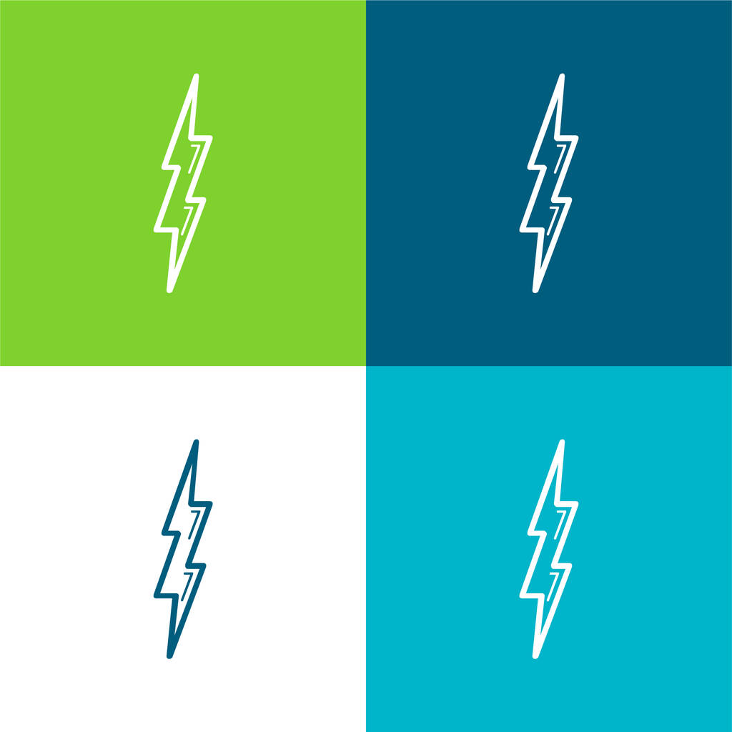 Forma del bullone Profilo Simbolo piatto quattro colori set di icone minime - Vettoriali, immagini