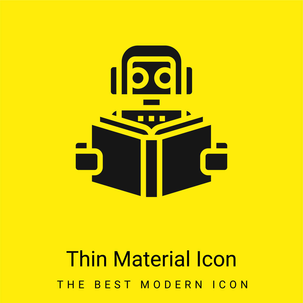 Bot icona materiale giallo brillante minimo - Vettoriali, immagini