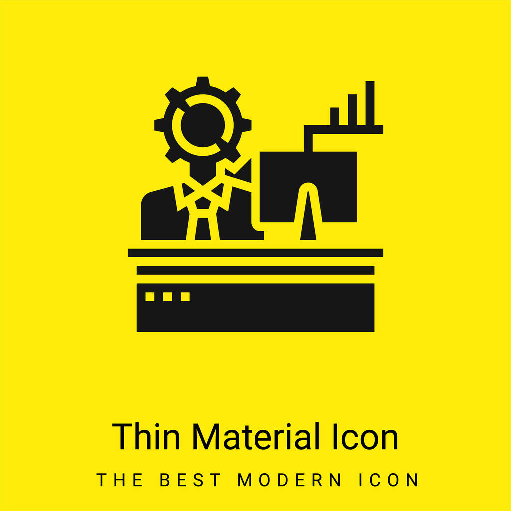 Análisis mínimo icono de material amarillo brillante - Vector, Imagen