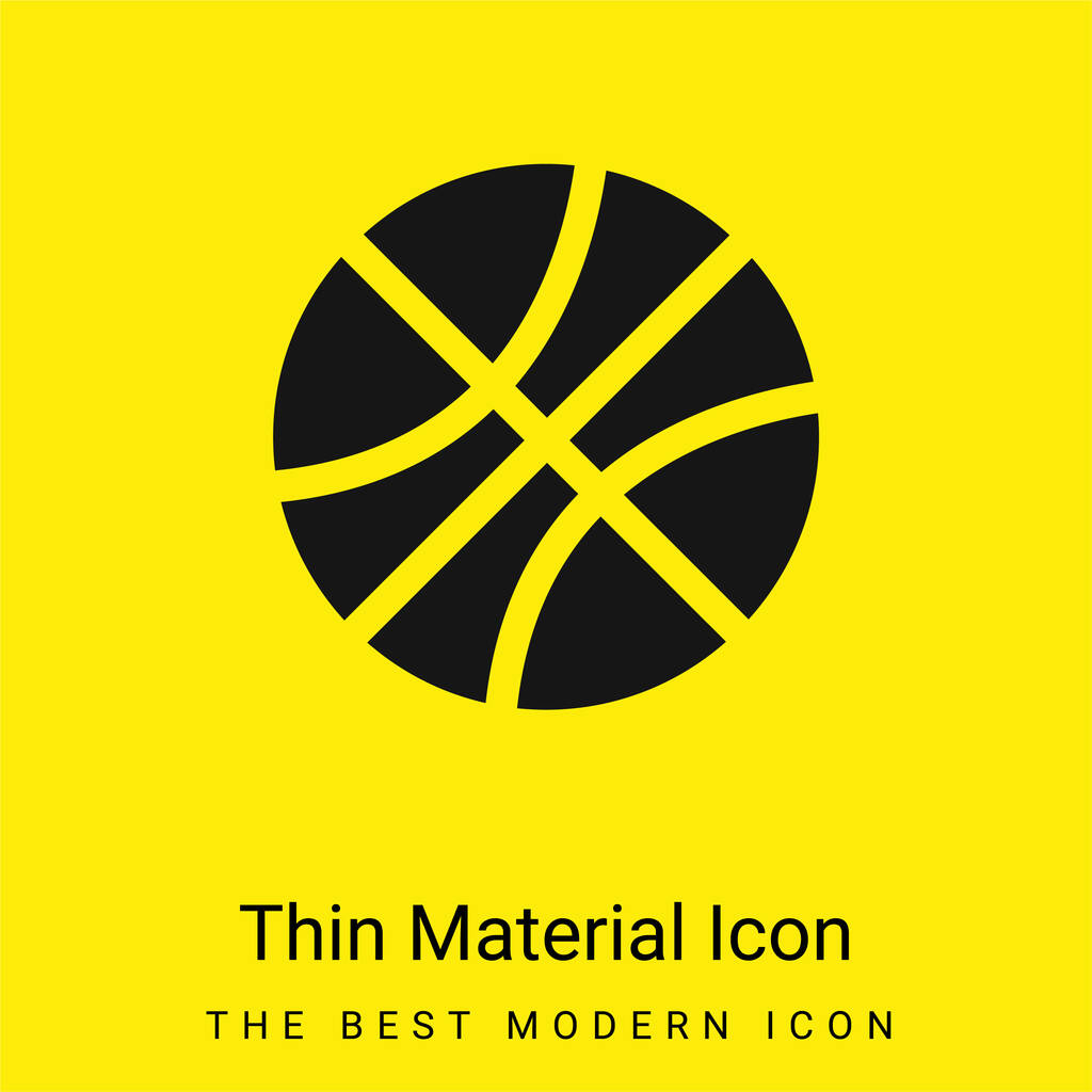 Basquete ícone material amarelo brilhante mínimo - Vetor, Imagem