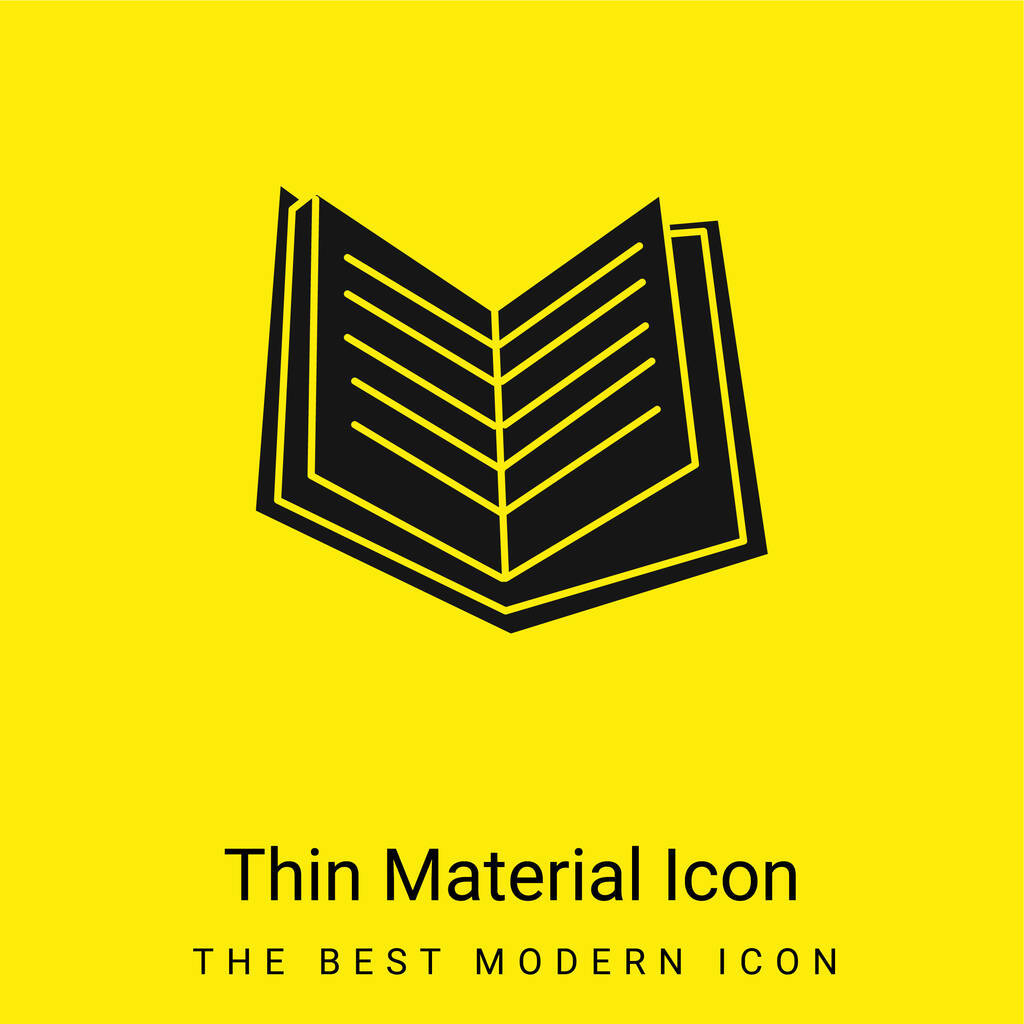 ブックブラックオープンページ最小限の明るい黄色の素材アイコン - ベクター画像