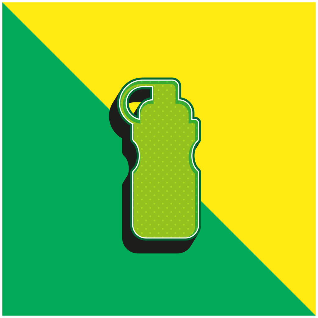 Butelka Zielony i żółty nowoczesny ikona wektora 3D logo - Wektor, obraz