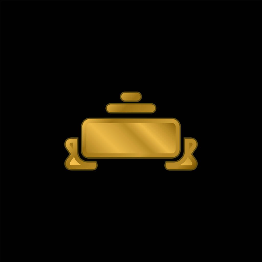 Банер золотий металевий значок або вектор логотипу
 - Вектор, зображення