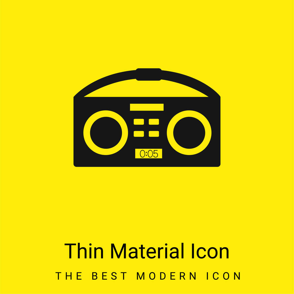 Boombox minimal bright yellow material icon - Vector, Image