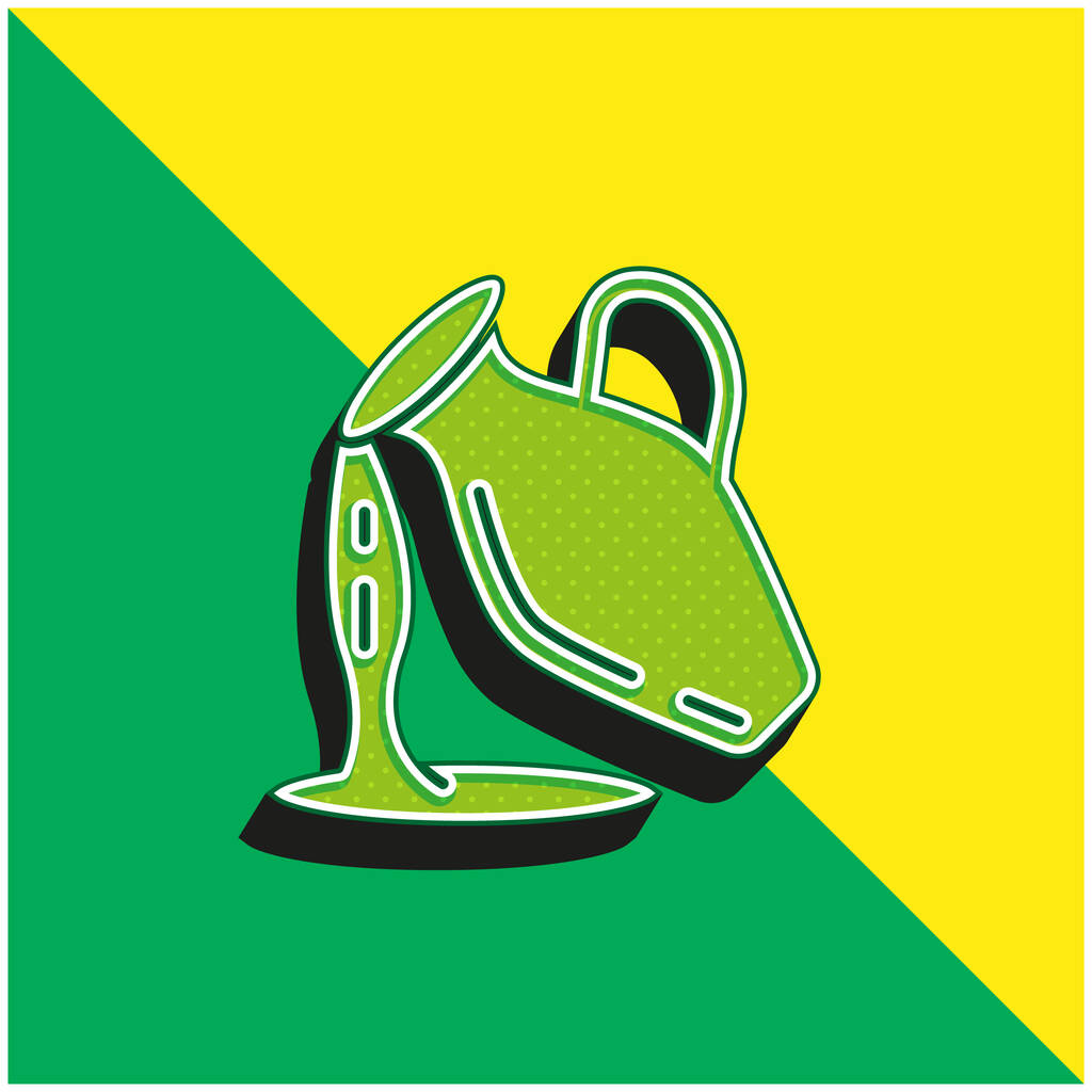 アクエリアスグリーンと黄色の現代的な3Dベクトルアイコンのロゴ - ベクター画像