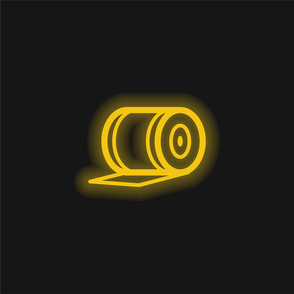 Bandaż żółty świecący neon ikona - Wektor, obraz