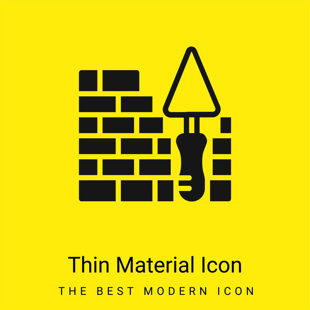 Brick Wall minimális fényes sárga anyag ikon - Vektor, kép