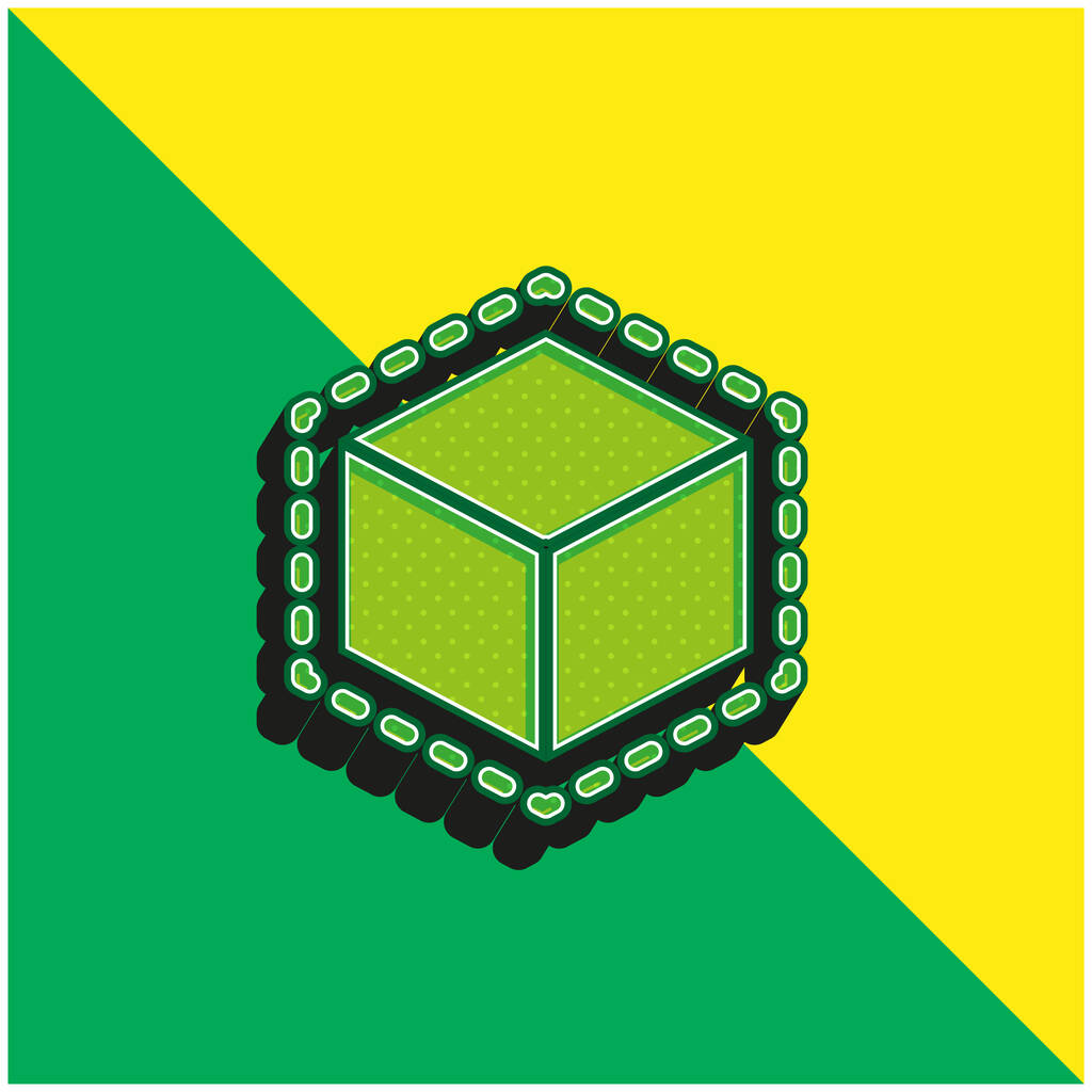 3D Printing Cube Zielony i żółty nowoczesny ikona wektora 3D logo - Wektor, obraz