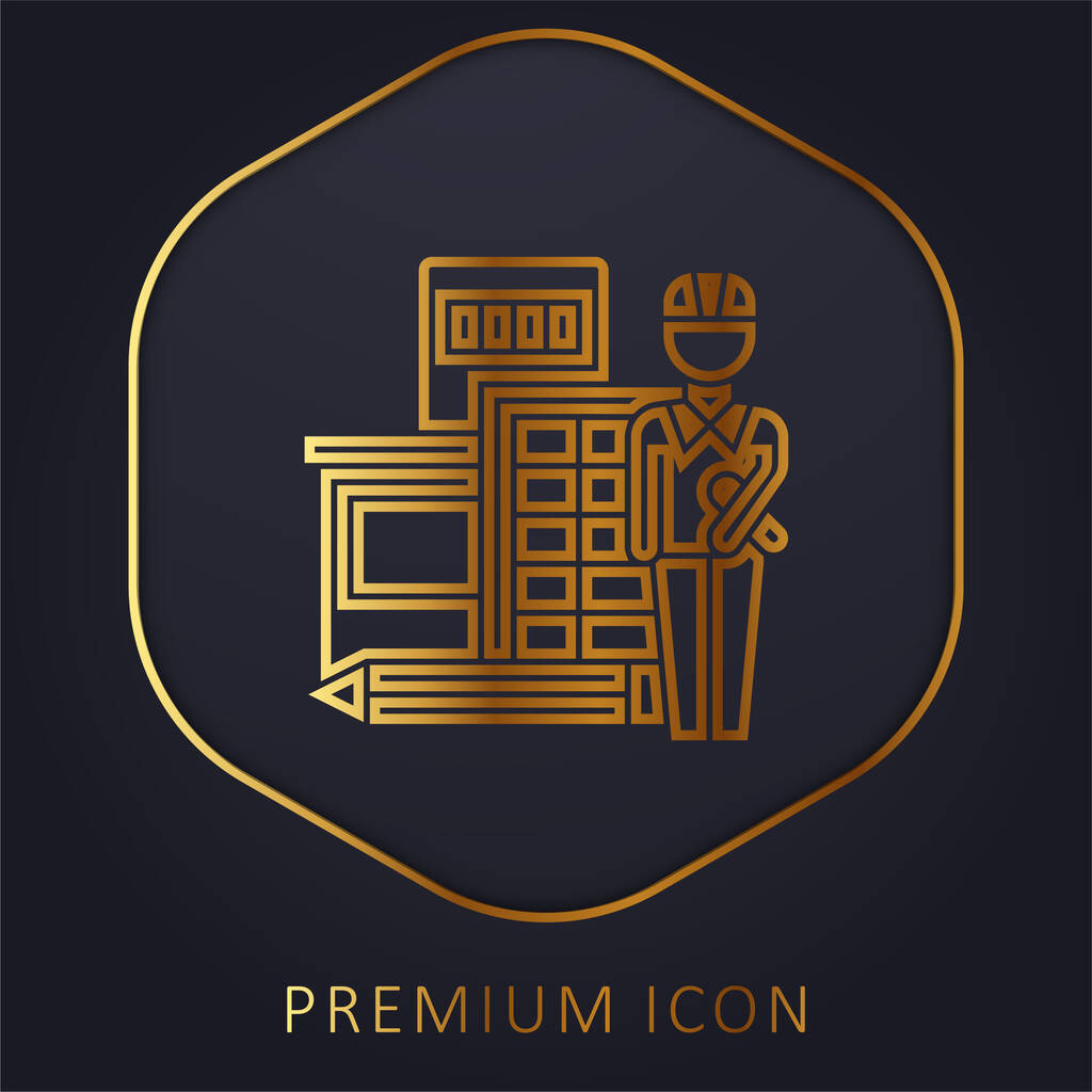 Architekt złotej linii logo premium lub ikona - Wektor, obraz