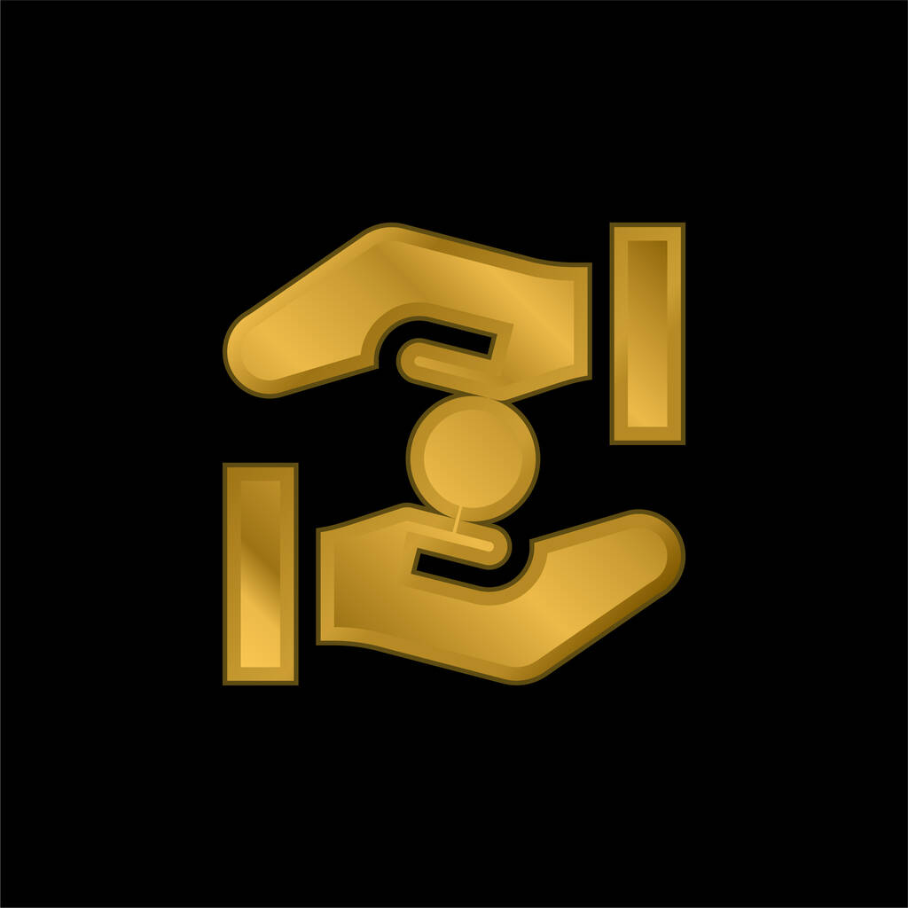 Almosen vergoldet metallisches Symbol oder Logo-Vektor - Vektor, Bild