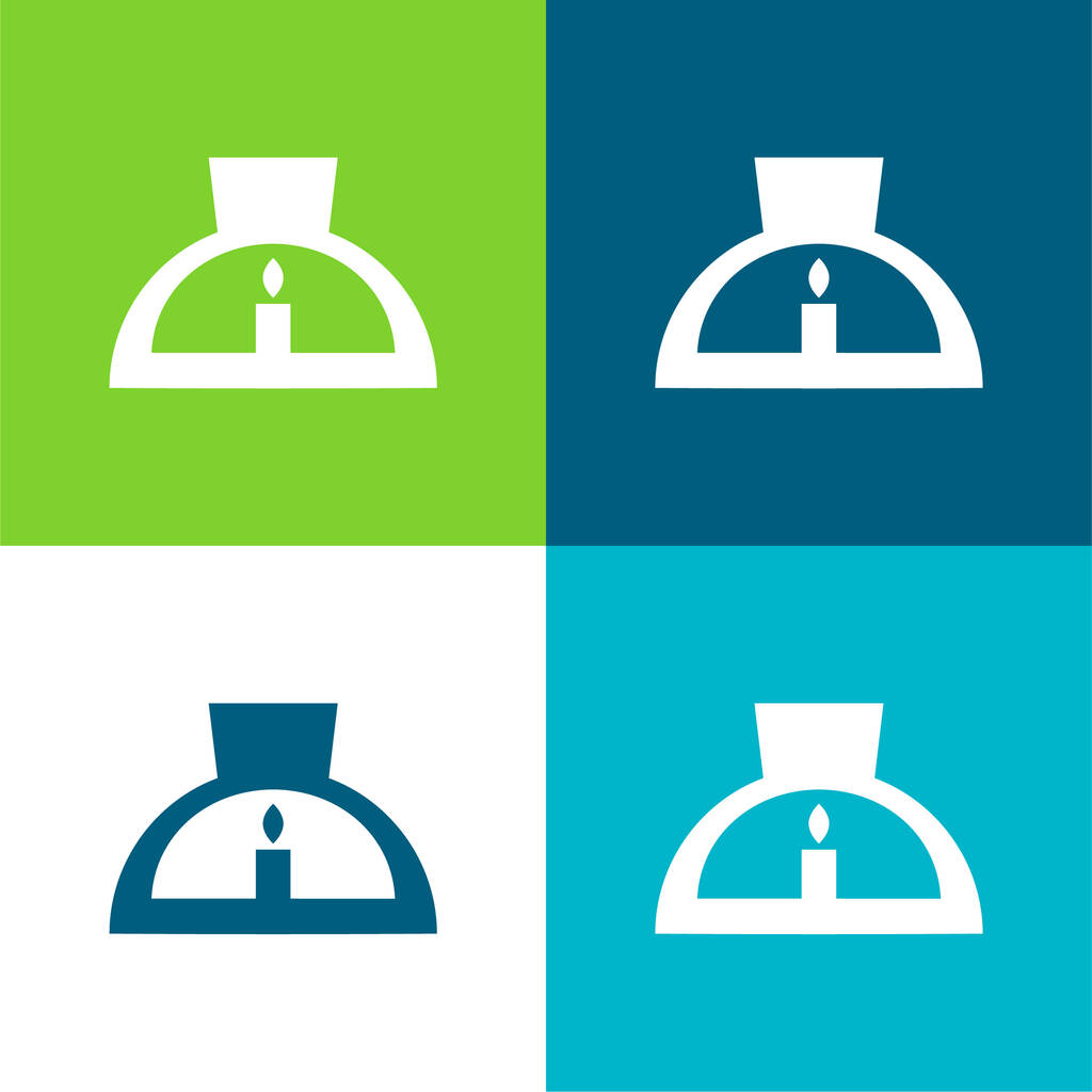 Lámparas aromáticas Plano de cuatro colores mínimo icono conjunto - Vector, imagen