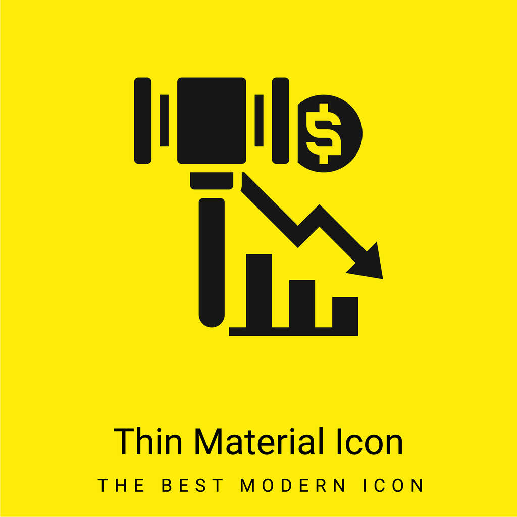 Bankruptcy minimal bright yellow material icon - Vector, Image