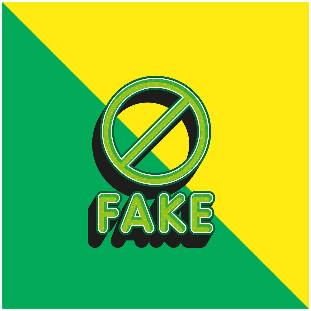 Banned Logo icona vettoriale 3D moderna verde e gialla - Vettoriali, immagini