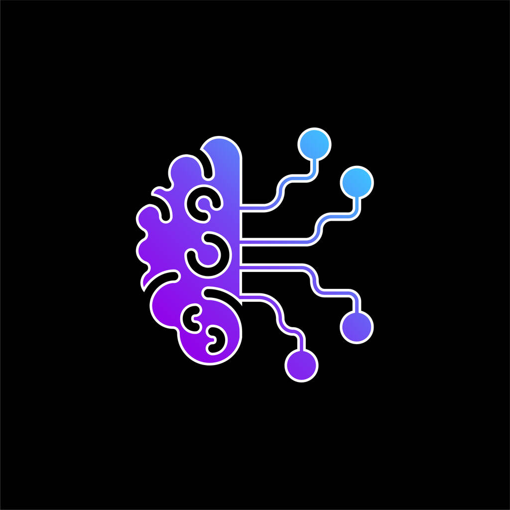 Icono de vector de gradiente azul de inteligencia artificial - Vector, imagen