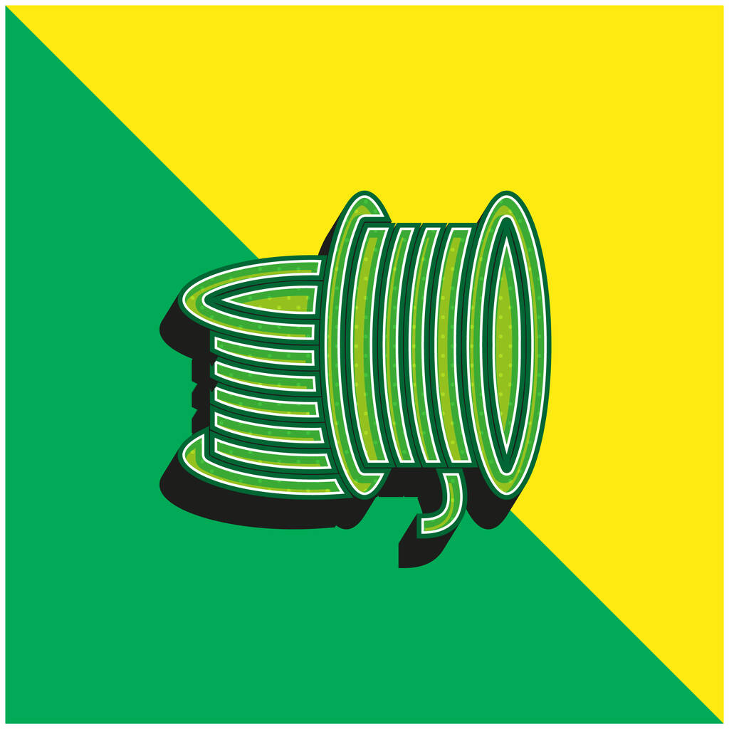 3D nyomtatás Izzószál Zöld és sárga modern 3D vektor ikon logó - Vektor, kép