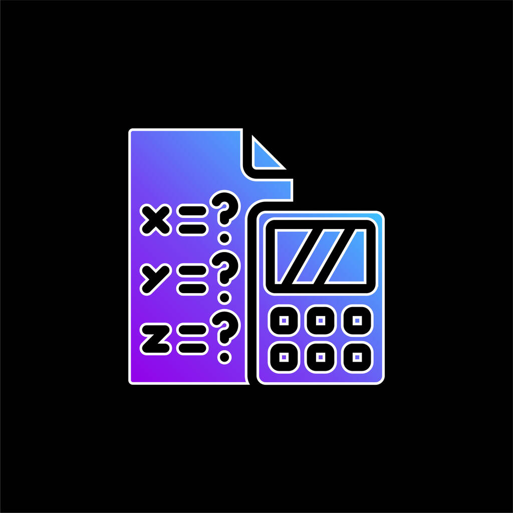 Algebra blue gradient vector icon - Vector, Image