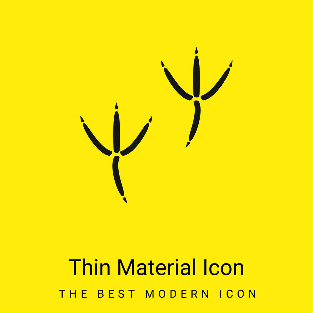 Bird Pawprints minimal bright yellow material icon - Vector, Image