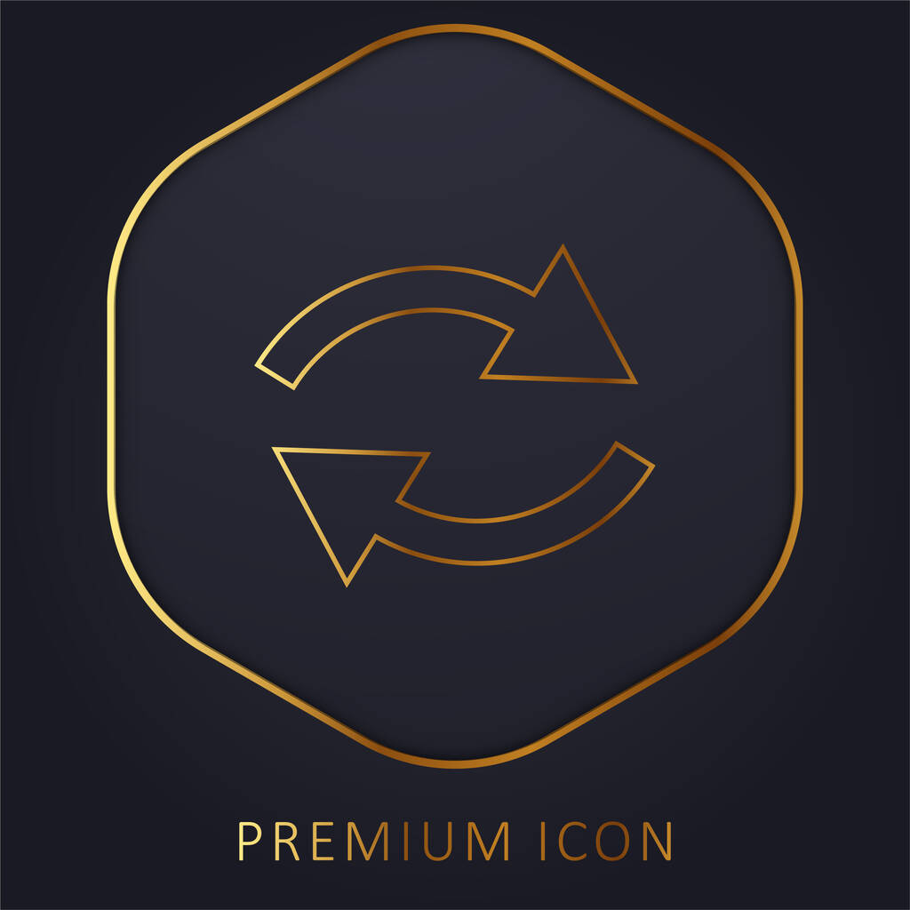 Arrows Couple golden line premium logo or icon - Vector, Image