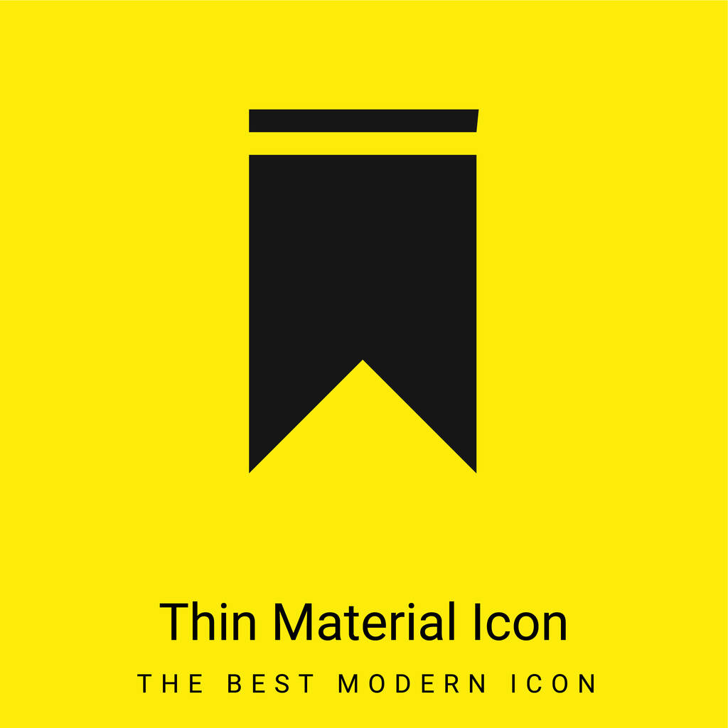 Bookmark minimal bright yellow material icon - Vector, Image