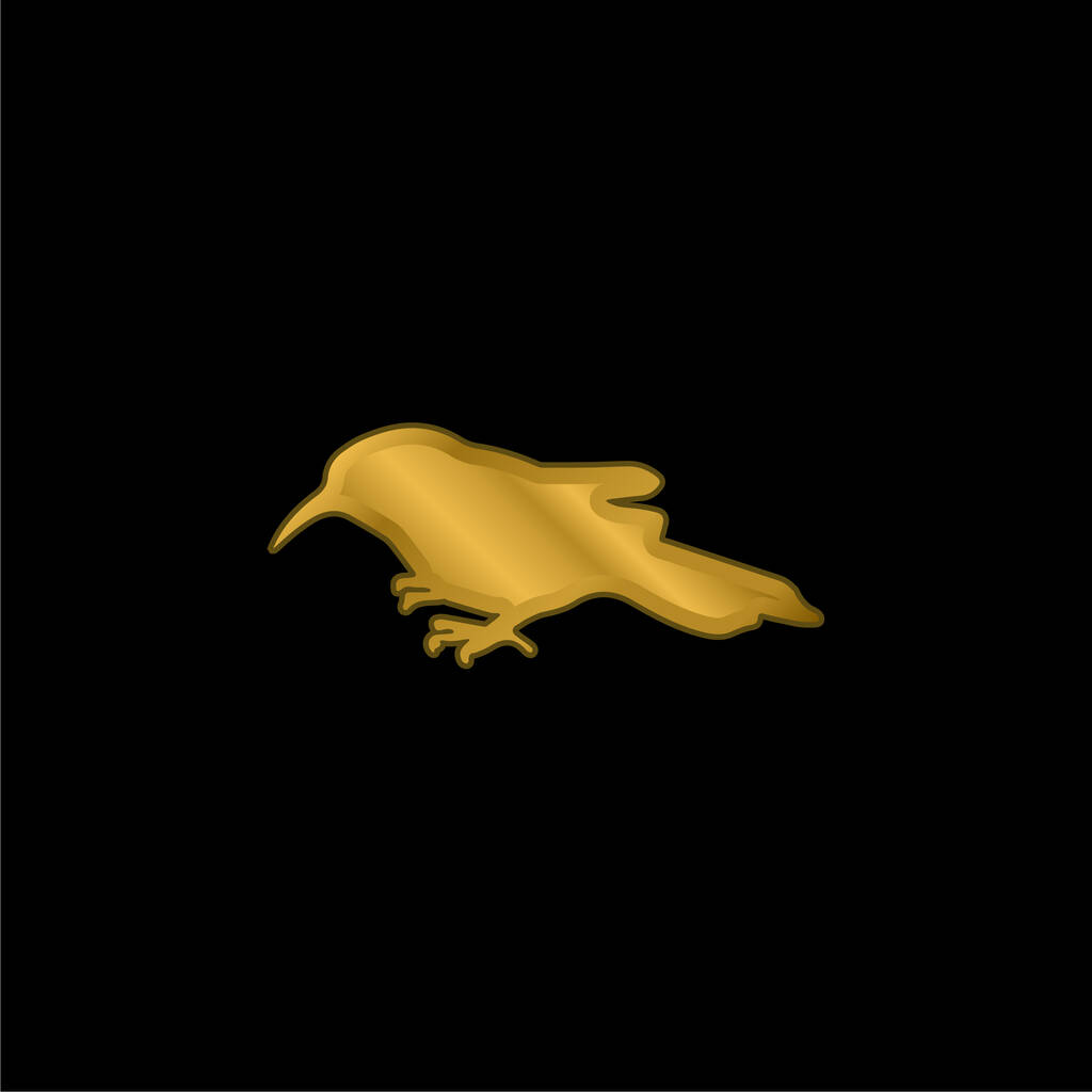 鳥のプロペラ側形状金メッキ金属アイコンやロゴベクトル - ベクター画像