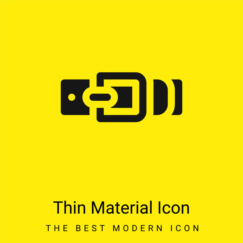 Cinturón mínimo icono de material amarillo brillante - Vector, Imagen