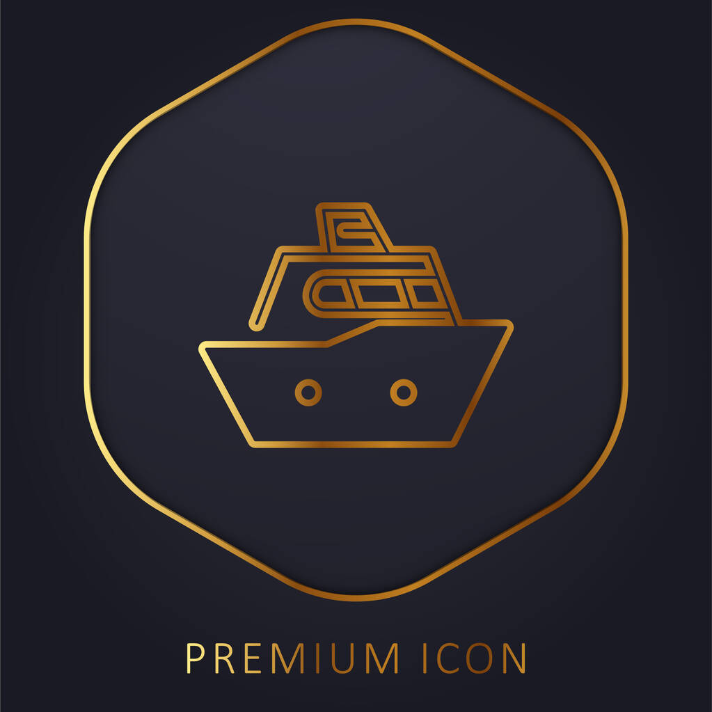 Vene kultainen linja palkkio logo tai kuvake - Vektori, kuva