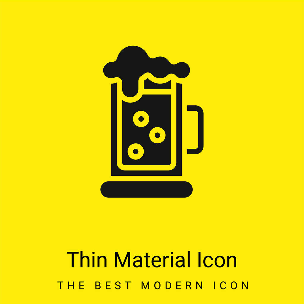 Biermok minimaal helder geel materiaal icoon - Vector, afbeelding