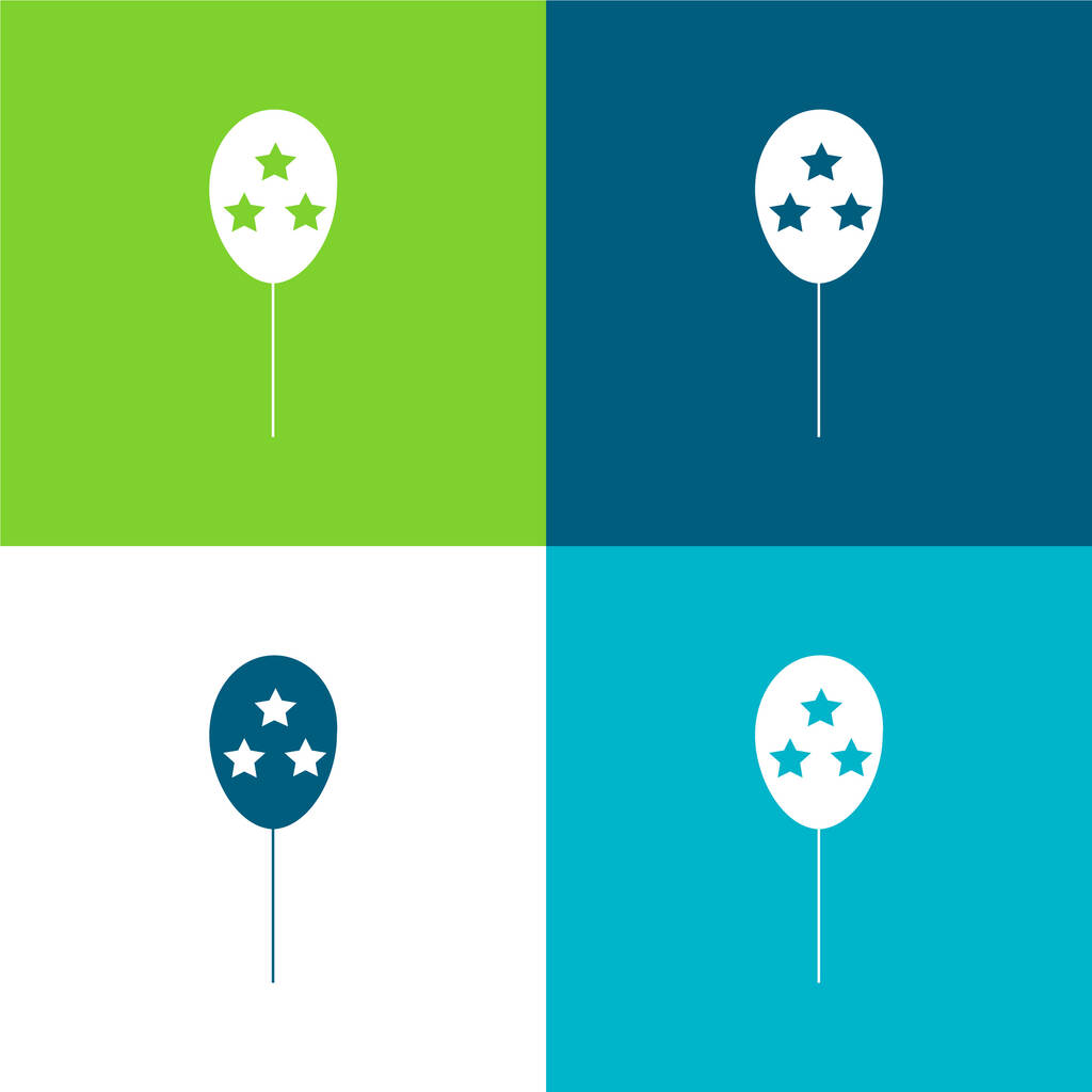 Balloon Set icona minimale a quattro colori piatto - Vettoriali, immagini