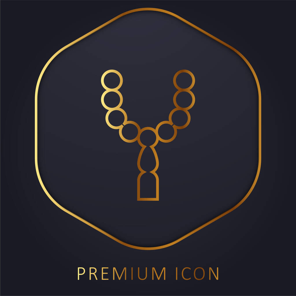 Beads línea de oro logotipo premium o icono - Vector, Imagen