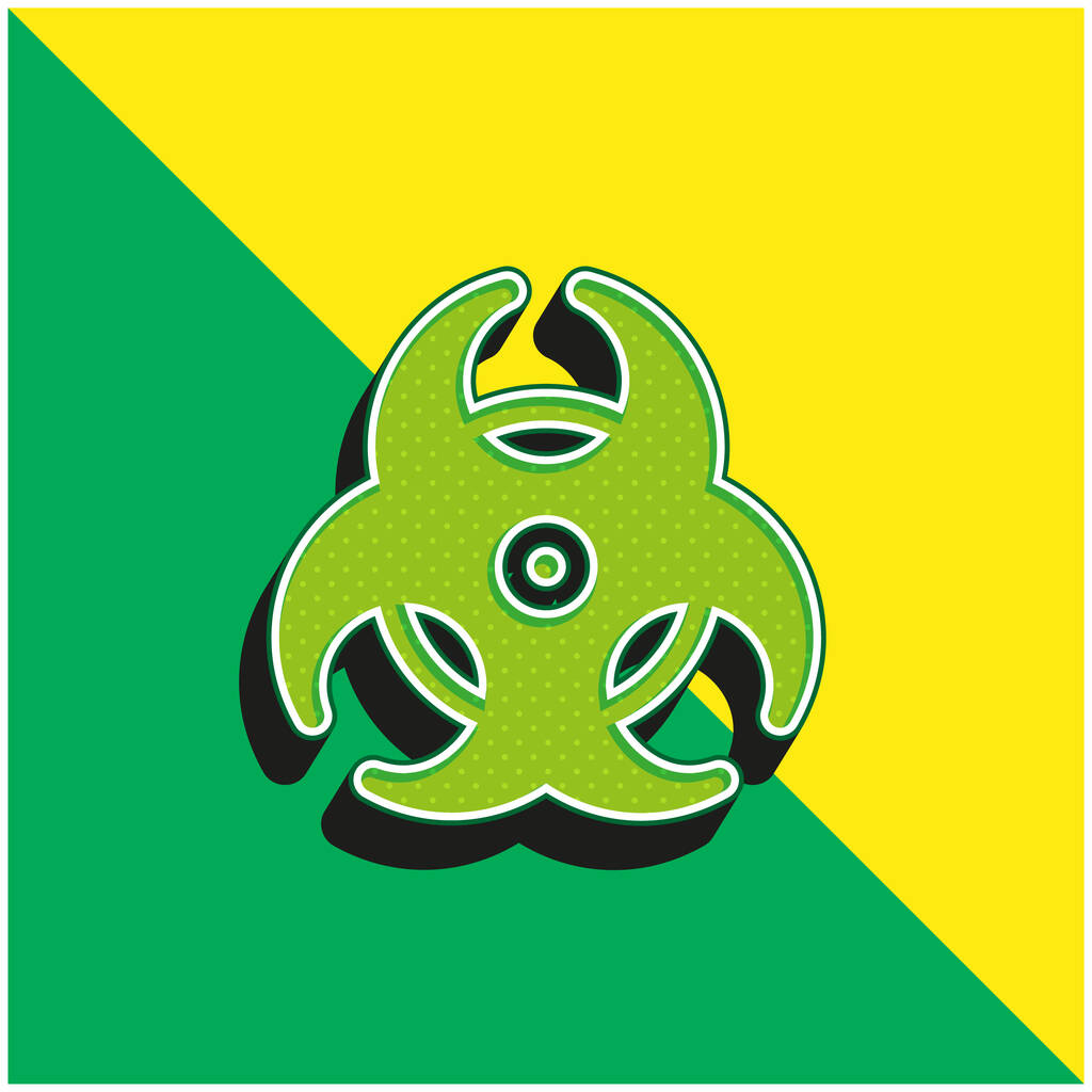 Biohazard Zelená a žlutá moderní 3D vektorové logo ikony - Vektor, obrázek