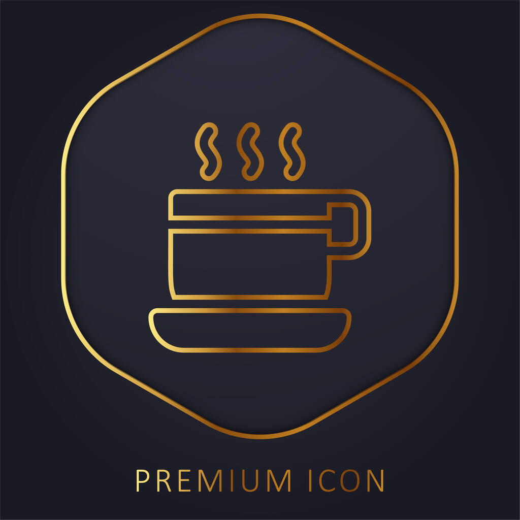 Temps de pause ligne d'or logo premium ou icône - Vecteur, image