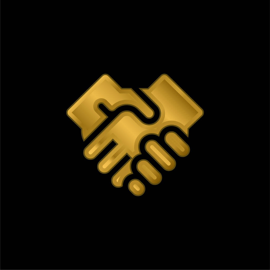 Acuerdo chapado en oro icono metálico o logo vector - Vector, imagen