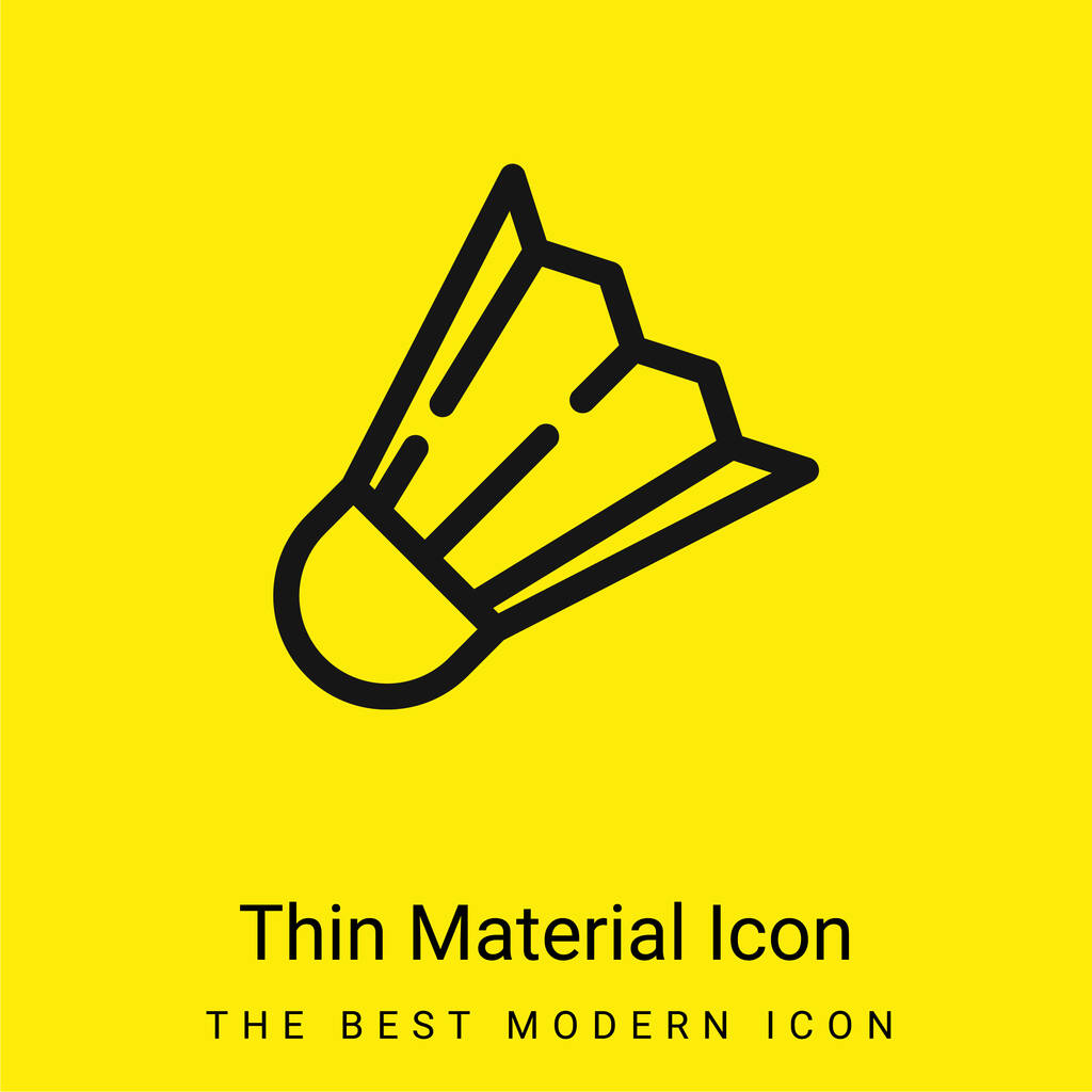 Badminton Shuttle icona minimale in materiale giallo brillante - Vettoriali, immagini