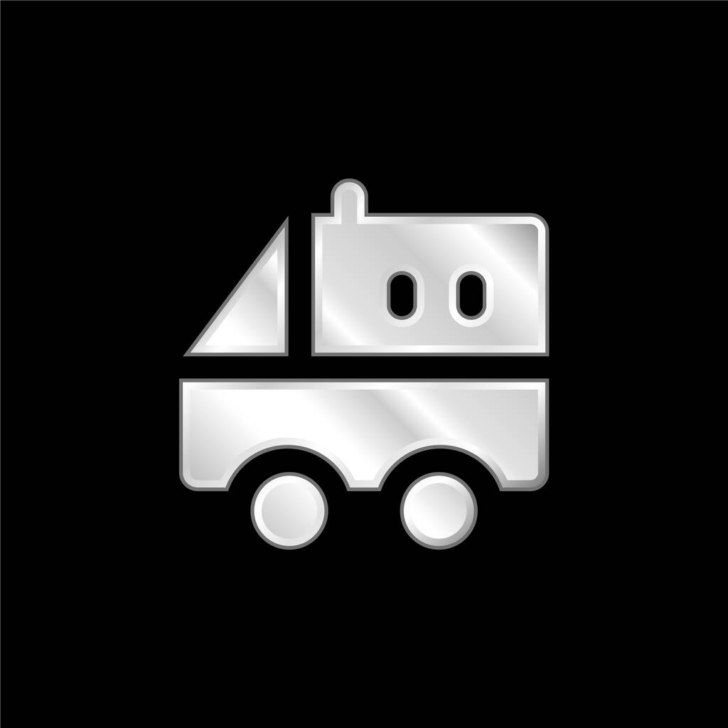 Ambulance postříbřená kovová ikona - Vektor, obrázek