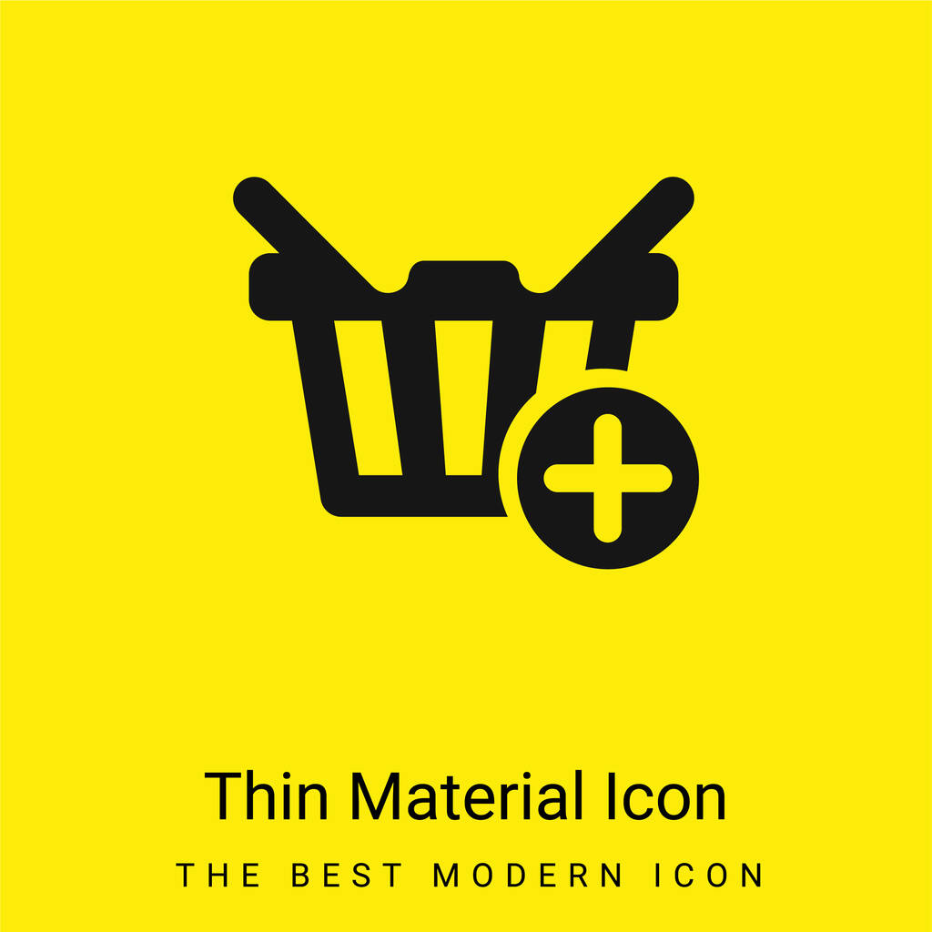 Add To Shopping Basket E Commerce Button minimal bright yellow material icon - Vector, Image