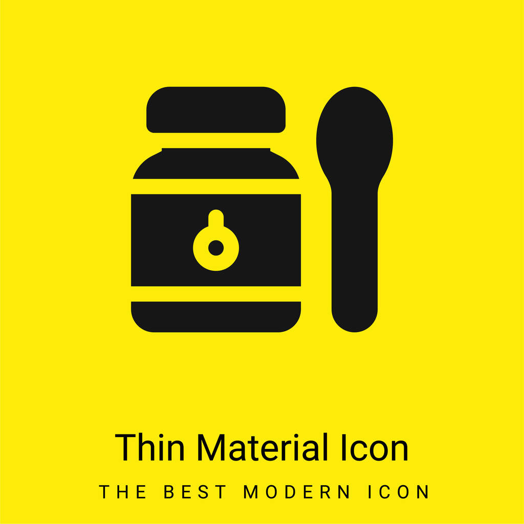 Baby Food ícone material amarelo brilhante mínimo - Vetor, Imagem