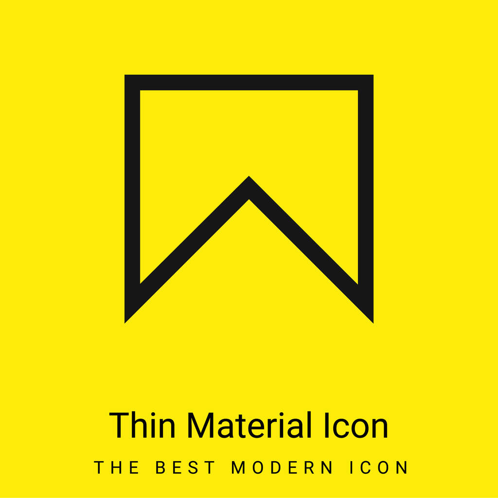 Bookmark Outline minimal bright yellow material icon - Vector, Image