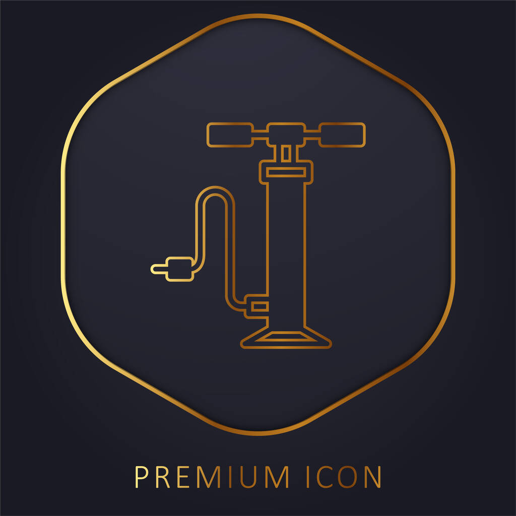 Bomba de ar linha dourada logotipo premium ou ícone - Vetor, Imagem
