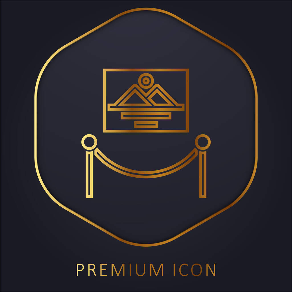 Obra de arte linha dourada logotipo premium ou ícone - Vetor, Imagem