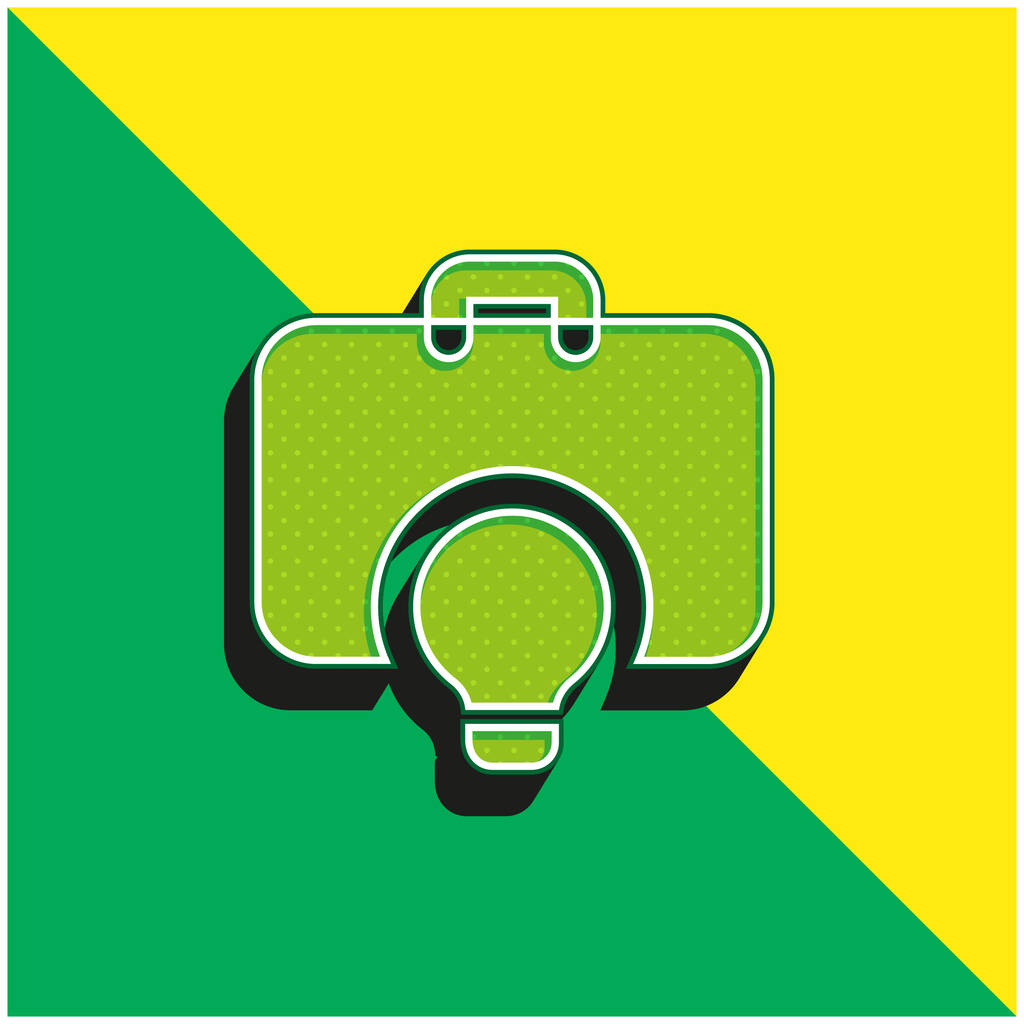 Cartella Logo icona vettoriale 3d moderna verde e gialla - Vettoriali, immagini