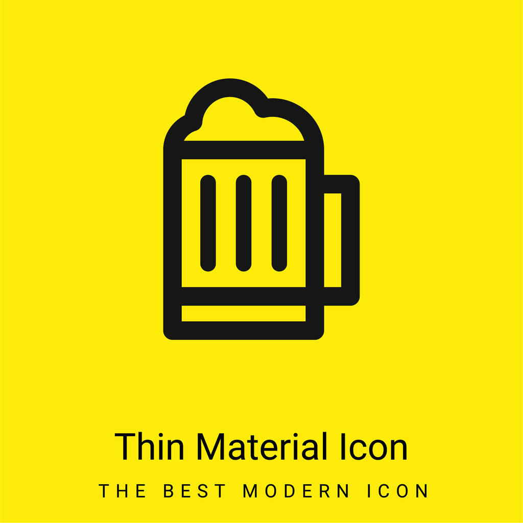 Cerveza mínimo icono de material amarillo brillante - Vector, Imagen
