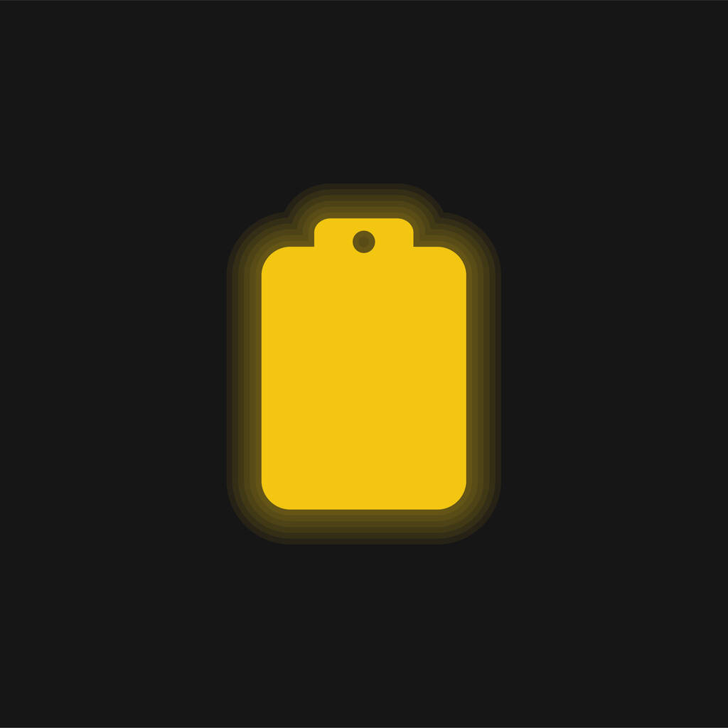 Leere Zwischenablage gelb leuchtendes Neon-Symbol - Vektor, Bild