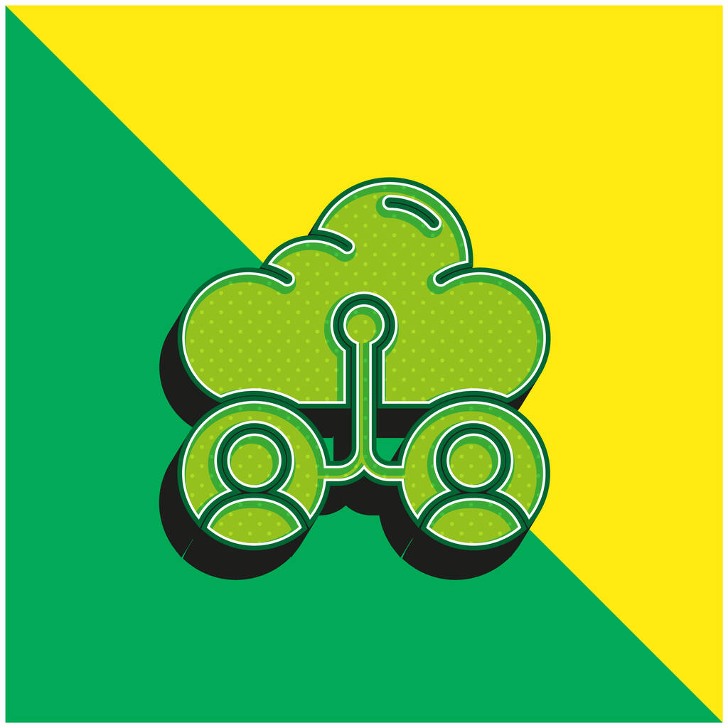Облікові записи Зелений і жовтий сучасний 3d векторний логотип
 - Вектор, зображення