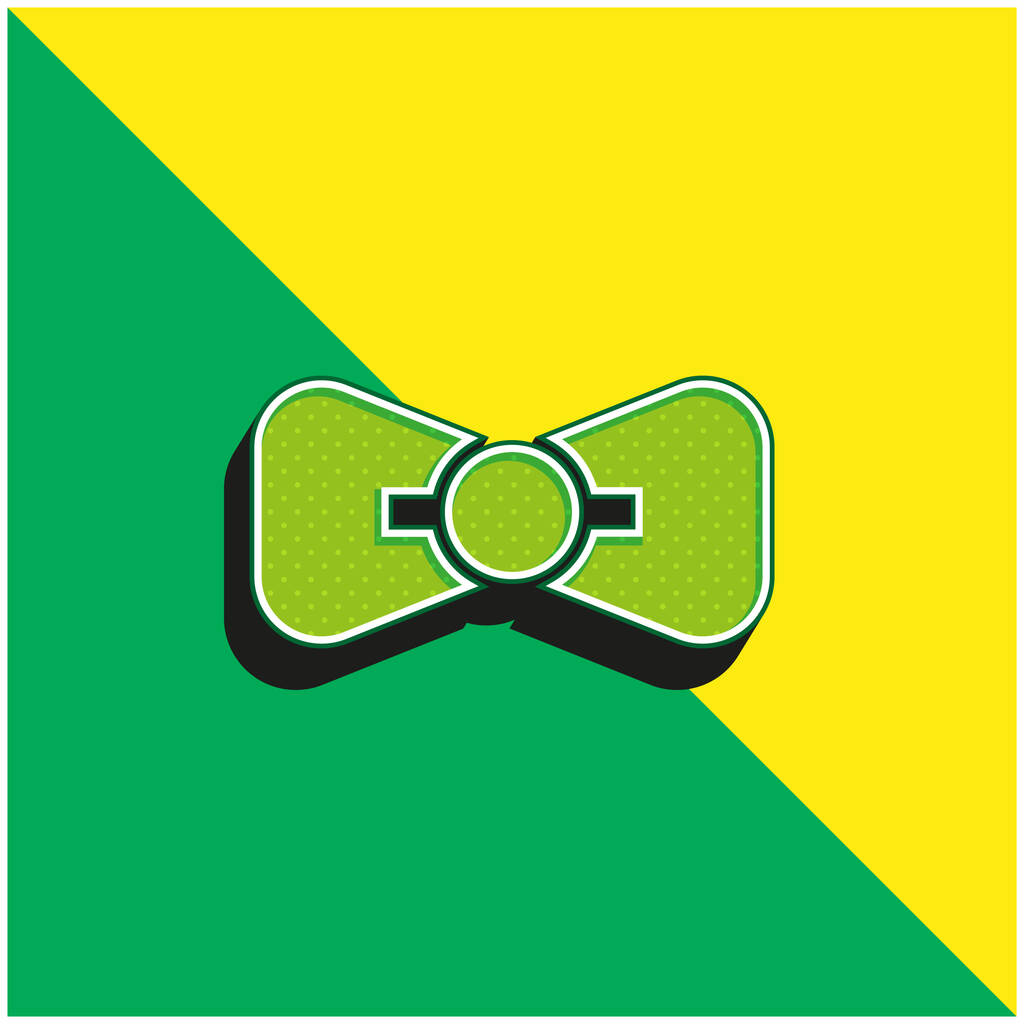 Papillon verde e giallo moderno logo icona vettoriale 3d - Vettoriali, immagini